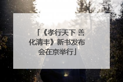 《孝行天下 善化清丰》新书发布会在京举行