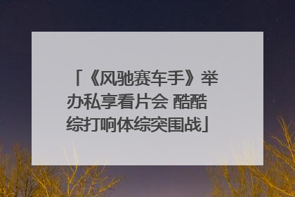 《风驰赛车手》举办私享看片会 酷酷综打响体综突围战