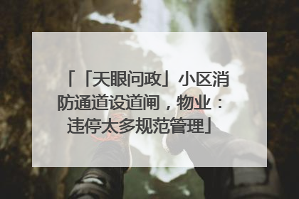 「天眼问政」小区消防通道设道闸，物业：违停太多规范管理