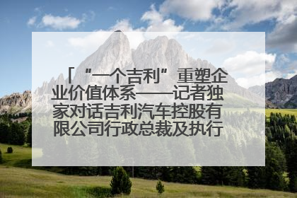 “一个吉利”重塑企业价值体系——记者独家对话吉利汽车控股有限公司行政总裁及执行董事桂生悦