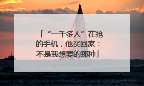 “一千多人”在抢的手机，他买回家：不是我想要的那种