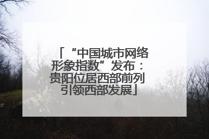 “中国城市网络形象指数”发布：贵阳位居西部前列 引领西部发展