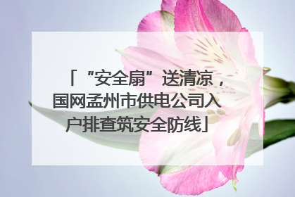 “安全扇”送清凉，国网孟州市供电公司入户排查筑安全防线