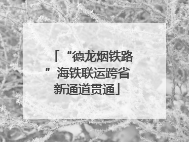 “德龙烟铁路”海铁联运跨省新通道贯通