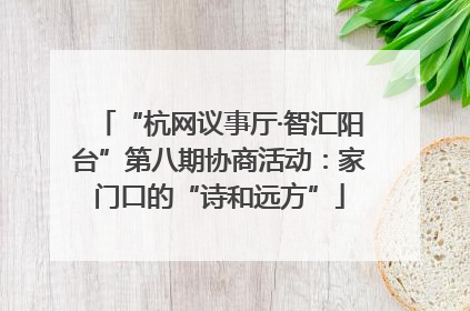 “杭网议事厅·智汇阳台”第八期协商活动：家门口的“诗和远方”
