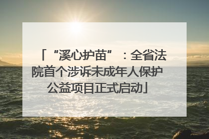 “溪心护苗”：全省法院首个涉诉未成年人保护公益项目正式启动