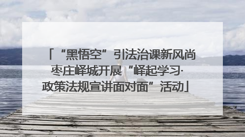 “黑悟空”引法治课新风尚 枣庄峄城开展“峄起学习·政策法规宣讲面对面”活动
