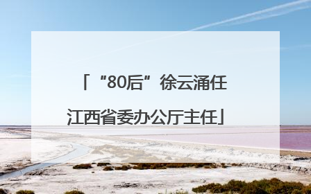 “80后”徐云涌任江西省委办公厅主任