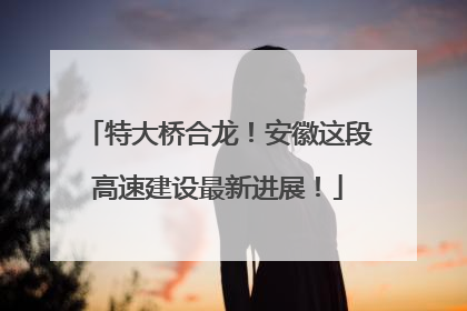 特大桥合龙！安徽这段高速建设最新进展！