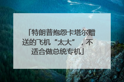 特朗普抱怨卡塔尔赠送的飞机“太大”，不适合做总统专机