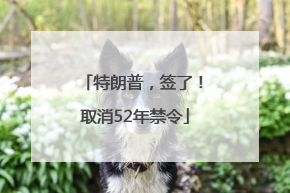 特朗普，签了！取消52年禁令