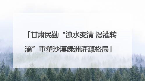 甘肃民勤“浊水变清 漫灌转滴”重塑沙漠绿洲灌溉格局