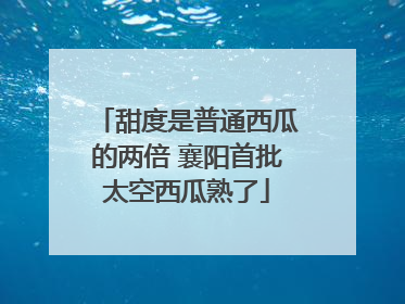 甜度是普通西瓜的两倍 襄阳首批太空西瓜熟了