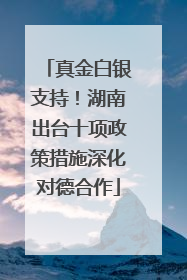 真金白银支持！湖南出台十项政策措施深化对德合作