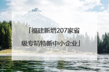 福建新增207家省级专精特新中小企业