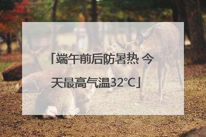 端午前后防暑热 今天最高气温32℃