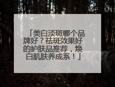 美白淡斑哪个品牌好？祛斑效果好的护肤品推荐，焕白肌肤养成系！