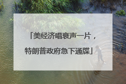 美经济唱衰声一片，特朗普政府急下通牒