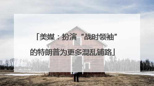 美媒：扮演“战时领袖”的特朗普为更多混乱铺路