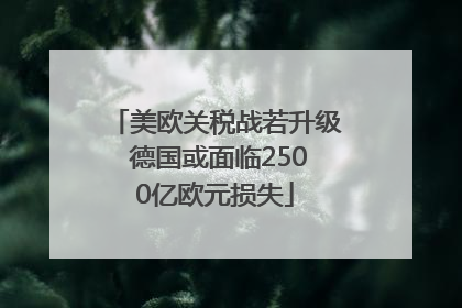 美欧关税战若升级 德国或面临2500亿欧元损失