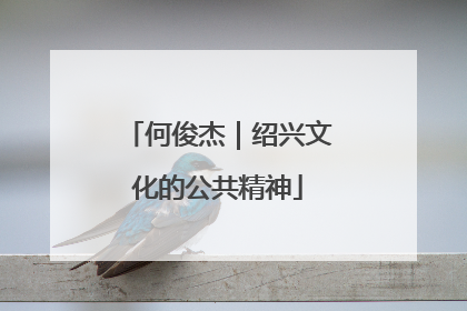 何俊杰｜绍兴文化的公共精神