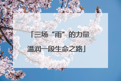 三场“雨”的力量温润一段生命之路