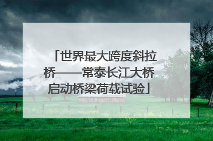 世界最大跨度斜拉桥——常泰长江大桥启动桥梁荷载试验
