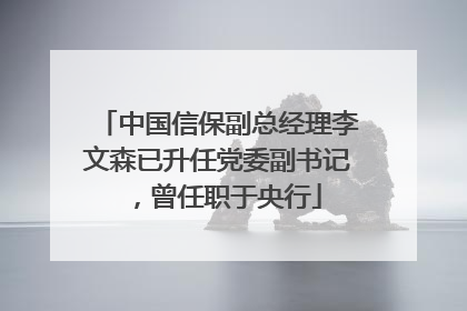 中国信保副总经理李文森已升任党委副书记，曾任职于央行