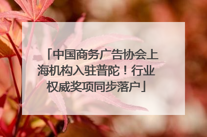 中国商务广告协会上海机构入驻普陀！行业权威奖项同步落户