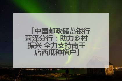 中国邮政储蓄银行菏泽分行：助力乡村振兴 全力支持南王店西瓜种植户