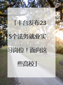丰台发布235个法务就业实习岗位！面向这些高校