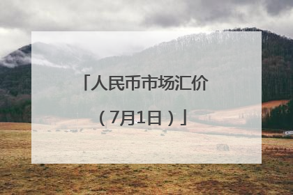 人民币市场汇价（7月1日）