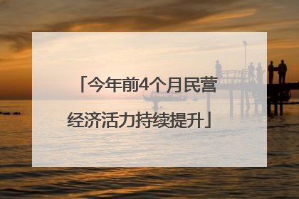 今年前4个月民营经济活力持续提升