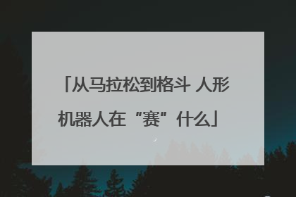 从马拉松到格斗 人形机器人在“赛”什么