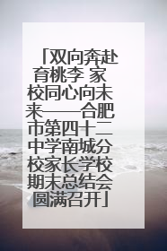 双向奔赴育桃李 家校同心向未来——合肥市第四十二中学南城分校家长学校期末总结会圆满召开