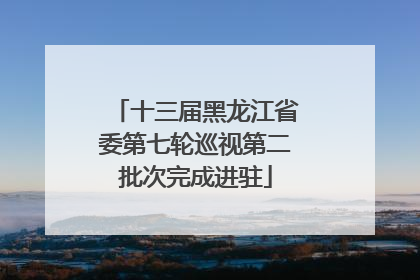 十三届黑龙江省委第七轮巡视第二批次完成进驻