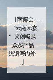 南博会：“云南元素”文创吸睛 众多产品热销海内外