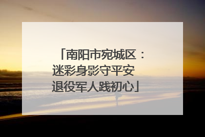 南阳市宛城区：迷彩身影守平安 退役军人践初心