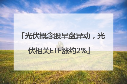 光伏概念股早盘异动，光伏相关ETF涨约2%
