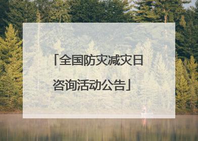 全国防灾减灾日咨询活动公告