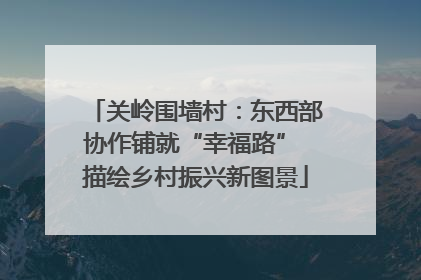 关岭围墙村：东西部协作铺就“幸福路” 描绘乡村振兴新图景