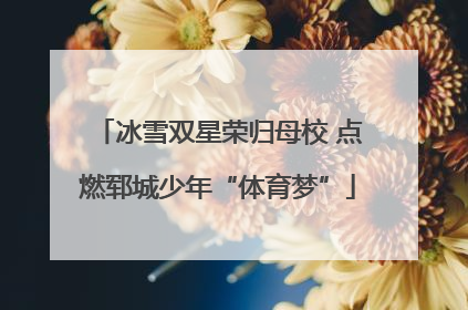 冰雪双星荣归母校 点燃郓城少年“体育梦”