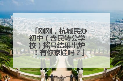 刚刚，杭城民办初中（含民转公学校）摇号结果出炉！有你家娃吗？