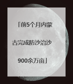 前5个月内蒙古完成防沙治沙900余万亩