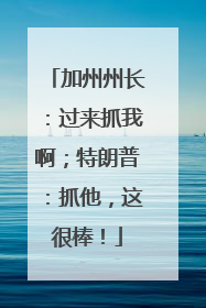 加州州长：过来抓我啊；特朗普：抓他，这很棒！