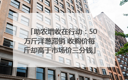 助农增收在行动：50万斤洋葱滞销 收购价每斤却高于市场价三分钱