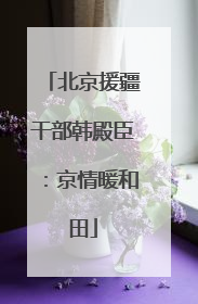 北京援疆干部韩殿臣：京情暖和田