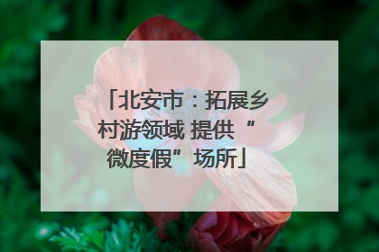 北安市：拓展乡村游领域 提供“微度假”场所
