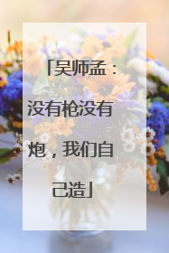 吴师孟：没有枪没有炮，我们自己造