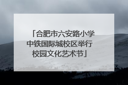 合肥市六安路小学中铁国际城校区举行校园文化艺术节